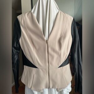 Bebe Black and Cream Women's Blazer